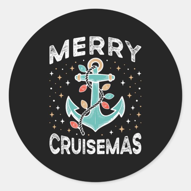 Merry Cruise-mas Matching Family Christmas Cruise  Classic Round Sticker (Front)