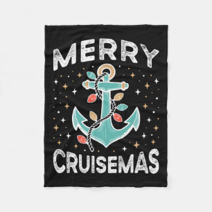 Merry Cruise-mas Matching Family Christmas Cruise  Fleece Blanket
