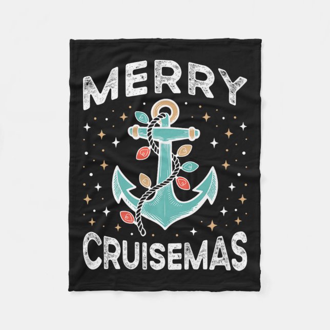 Merry Cruise-mas Matching Family Christmas Cruise  Fleece Blanket (Front)