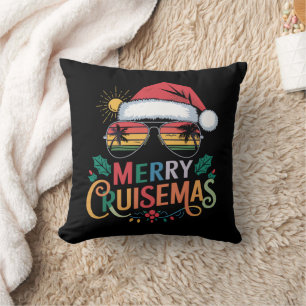 Merry Cruisemas 2024 Christmas Santa Reindeer Cushion
