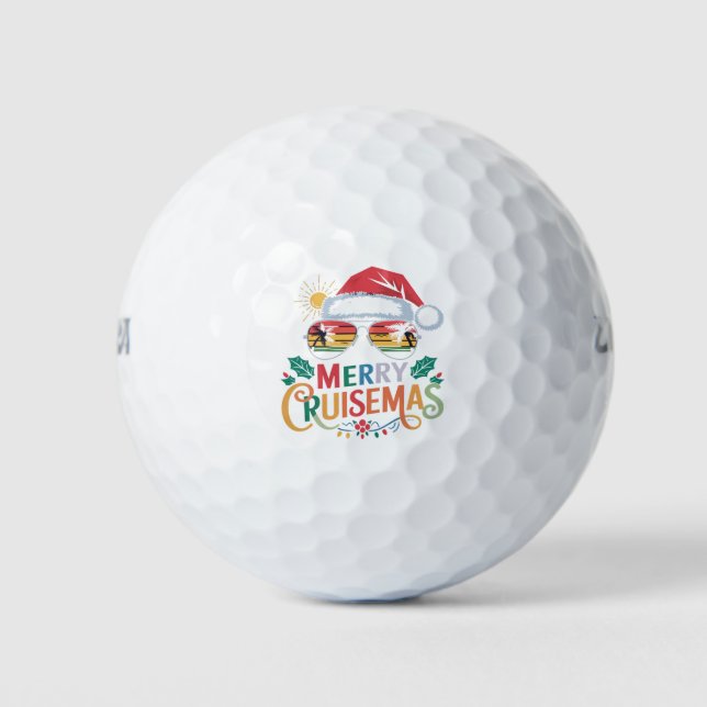 Merry Cruisemas 2024 Christmas Santa Reindeer  Golf Balls (Front)