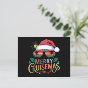 Merry Cruisemas 2024 Christmas Santa Reindeer  Holiday Postcard