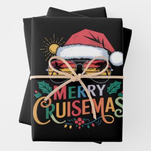 Merry Cruisemas 2024 Christmas Santa Reindeer  Wrapping Paper Sheet
