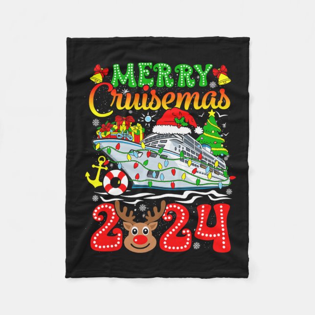 Merry Cruisemas 2024 Cruise Christmas Rudolph Xmas Fleece Blanket (Front)