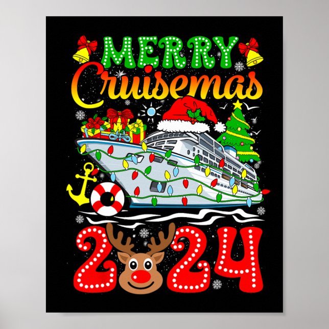 Merry Cruisemas 2024 Cruise Christmas Rudolph Xmas Poster (Front)
