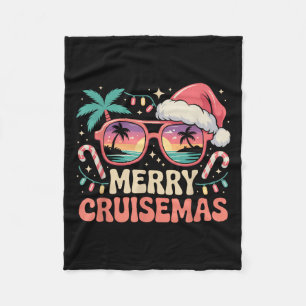 Merry Cruisemas 2025 2026 Christmas Santa Reindeer Fleece Blanket