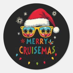 Merry Cruisemas 2025 Christmas Santa Reindeer Classic Round Sticker