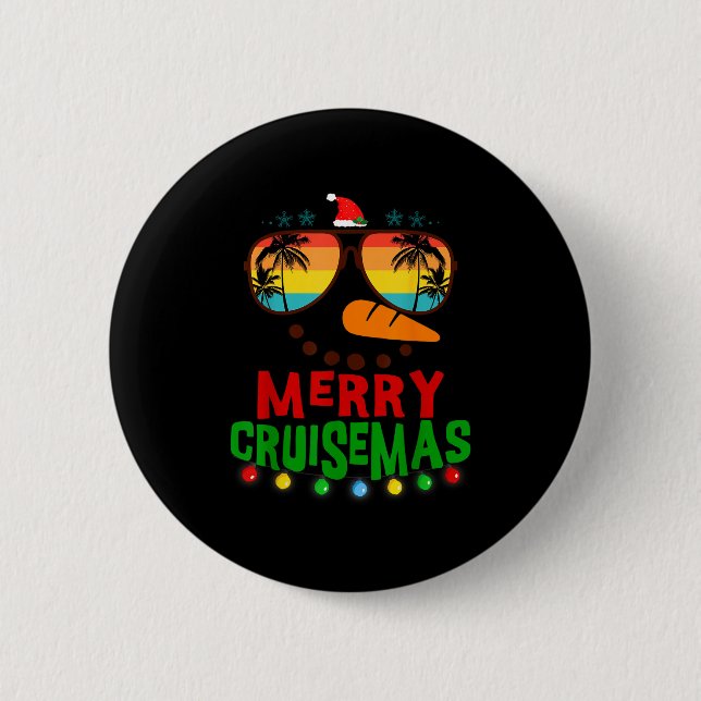 Merry Cruisemas 2025 Christmas Santa Snowman Cruis 6 Cm Round Badge (Front)