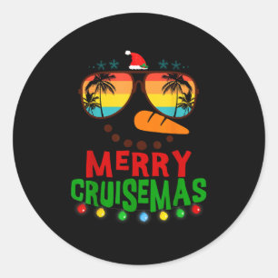 Merry Cruisemas 2025 Christmas Santa Snowman Cruis Classic Round Sticker