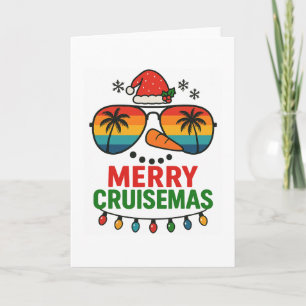 Merry Cruisemas 2025 Christmas Santa Snowman Funny Card