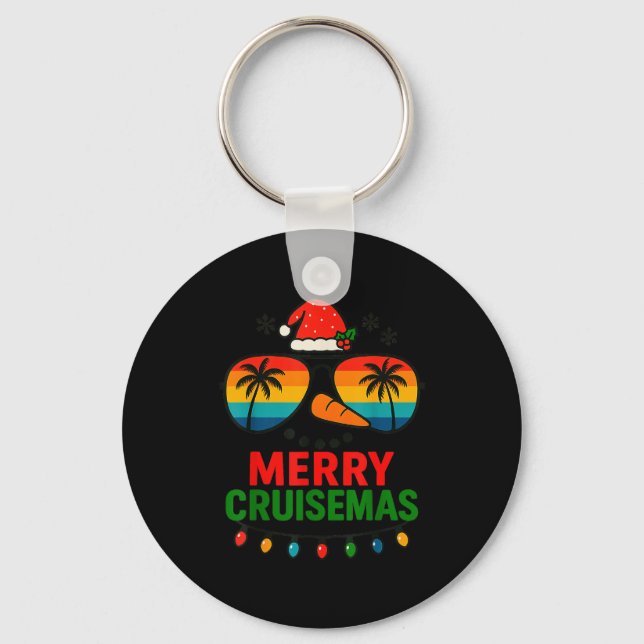 Merry Cruisemas 2025 Christmas Santa Snowman Funny Key Ring (Front)