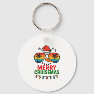 Merry Cruisemas 2025 Christmas Santa Snowman Funny Key Ring