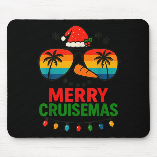 Merry Cruisemas 2025 Christmas Santa Snowman Funny Mouse Mat (Front)