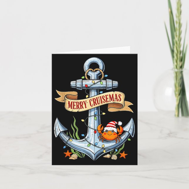 Merry Cruisemas 2025 Nautical Cruise Christmas Fam Card (Front)