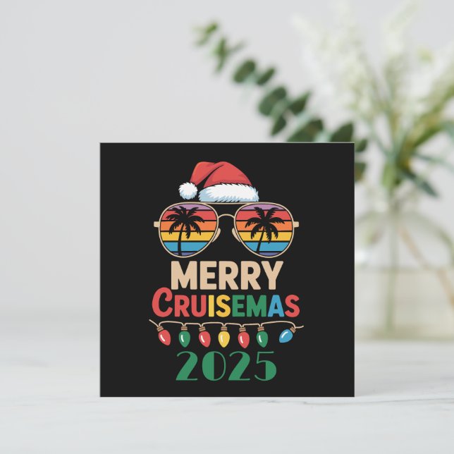 Merry Cruisemas 2025 Personalised Xmas Cruise Holiday Card (Standing Front)