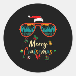 Merry Cruisemas 2025 Xmas Santa Reindeer Cruise Ma Classic Round Sticker