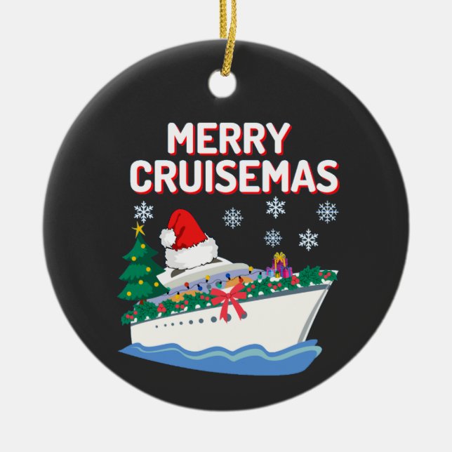 Merry Cruisemas Ceramic Tree Decoration (Front)