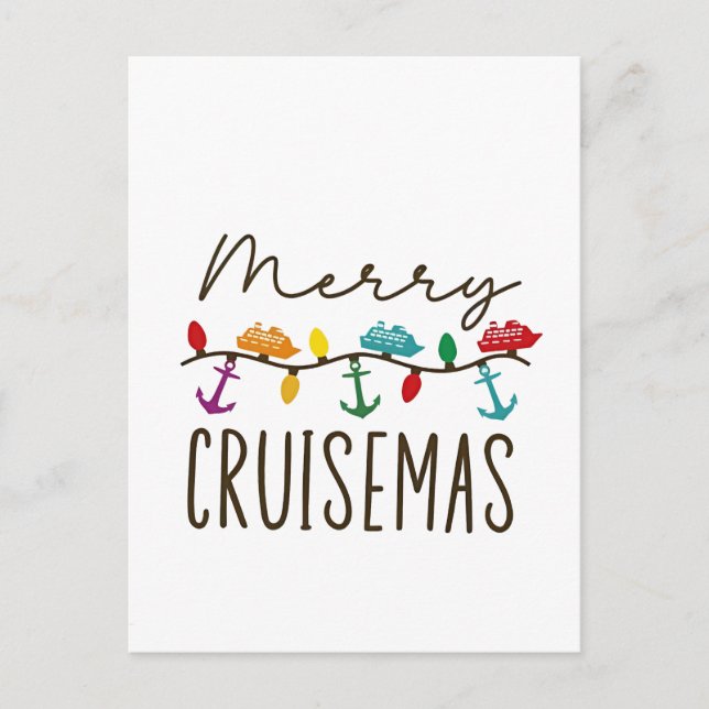 Merry Cruisemas Christmas Cruise Family Matching Announcement Postcard (Front)