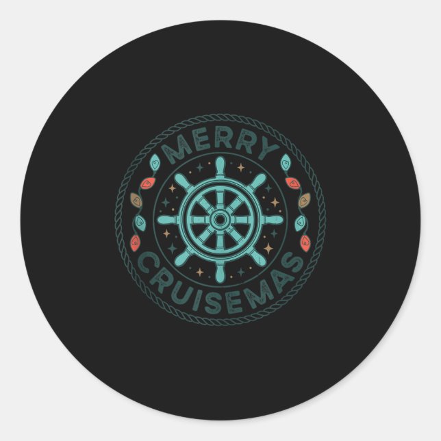 Merry Cruisemas Christmas Cruise Matching Family X Classic Round Sticker (Front)