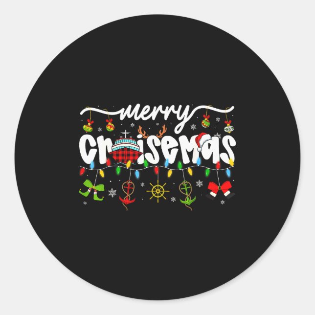 Merry Cruisemas Christmas Family Cruisin Cruise Lo Classic Round Sticker (Front)