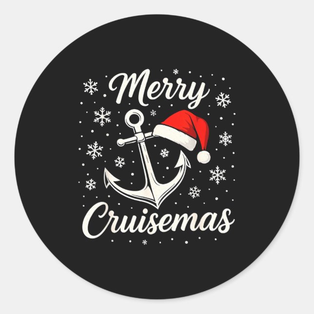 Merry Cruisemas Christmas Family Cruisin Funny Cru Classic Round Sticker (Front)