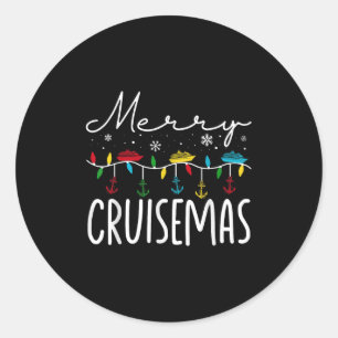 Merry Cruisemas Christmas Family Cruisin Funny Cru Classic Round Sticker
