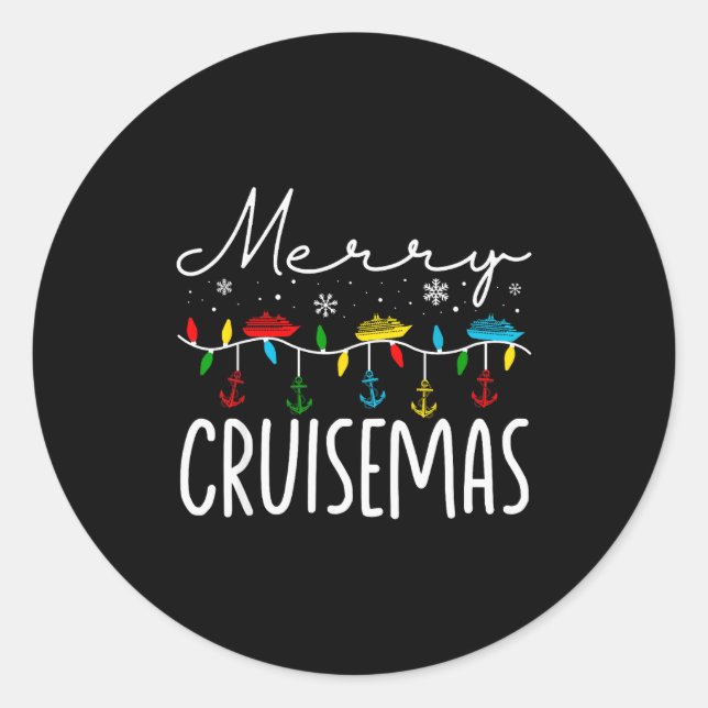 Merry Cruisemas Christmas Family Cruisin Funny Cru Classic Round Sticker (Front)