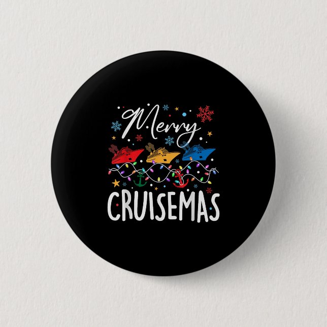 Merry Cruisemas Christmas Family Cruising Squad Xm 6 Cm Round Badge (Front)