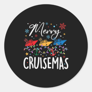 Merry Cruisemas Christmas Family Cruising Squad Xm Classic Round Sticker