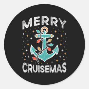 Merry Cruisemas Cruise Christmas Light Matching Fa Classic Round Sticker