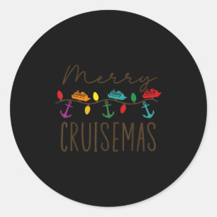 Merry Cruisemas Cruise Christmas Lights Matching F Classic Round Sticker