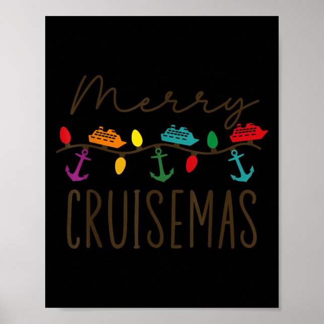 Merry Cruisemas Cruise Christmas Lights Matching F Poster (Front)