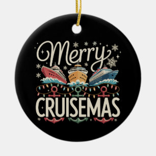 Merry Cruisemas Cruise Family Xmas Holiday Ceramic Tree Decoration