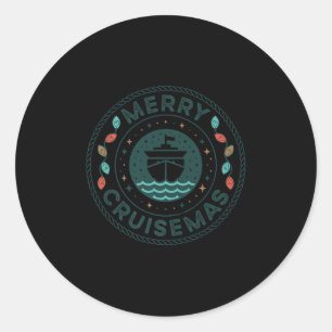 Merry Cruisemas Cruise-mas Christmas Cruise Family Classic Round Sticker