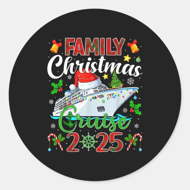 Merry Cruisemas Cruise Matching Family Christmas C Classic Round Sticker (Front)