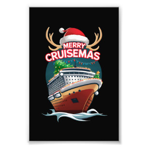 Merry Cruisemas Cruise Ship Family Christmas Funny Photo Print