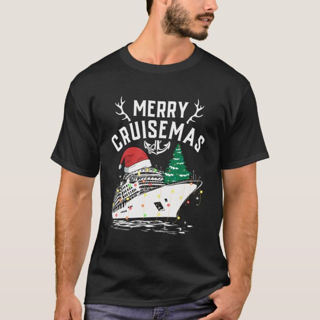 Merry Cruisemas Cruise Ship Family Christmas Santa T-Shirt (Front)