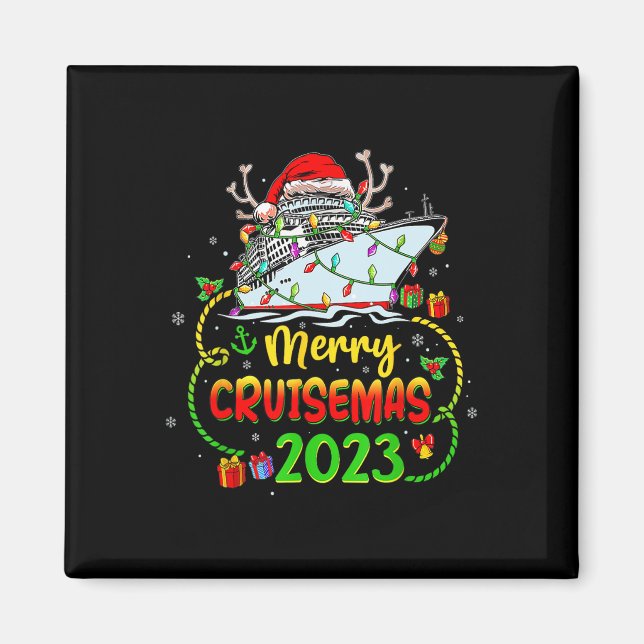 Merry Cruisemas Cruise Ship Family Vacation Christ Magnet (Front)