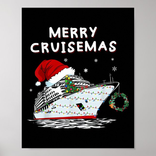 Merry Cruisemas Cruise Ship Santa Hat Christmas Ho Poster (Front)