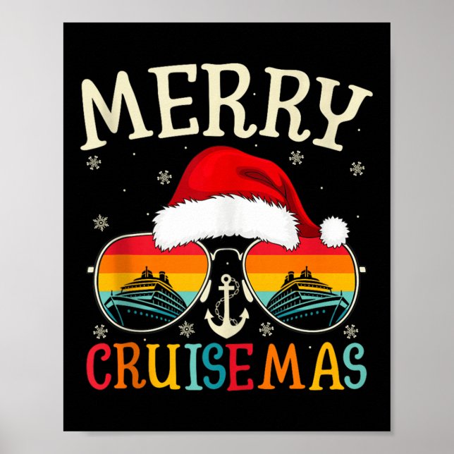 Merry Cruisemas Cruise Ship Vacation Cruising Chri Poster (Front)
