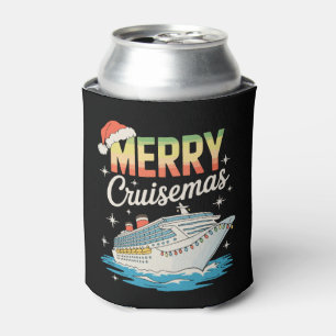 Merry Cruisemas Cruise Ship Xmas Family Christmas Can Cooler