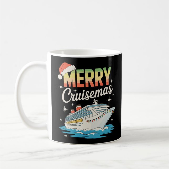 Merry Cruisemas Cruise Ship Xmas Family Christmas Coffee Mug (Left)
