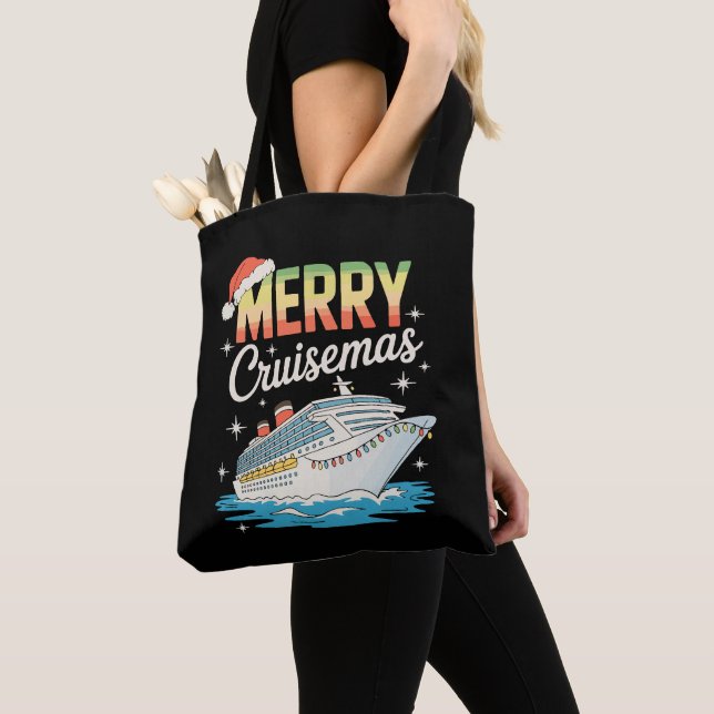 Merry Cruisemas Cruise Ship Xmas Family Christmas Tote Bag (Close Up)