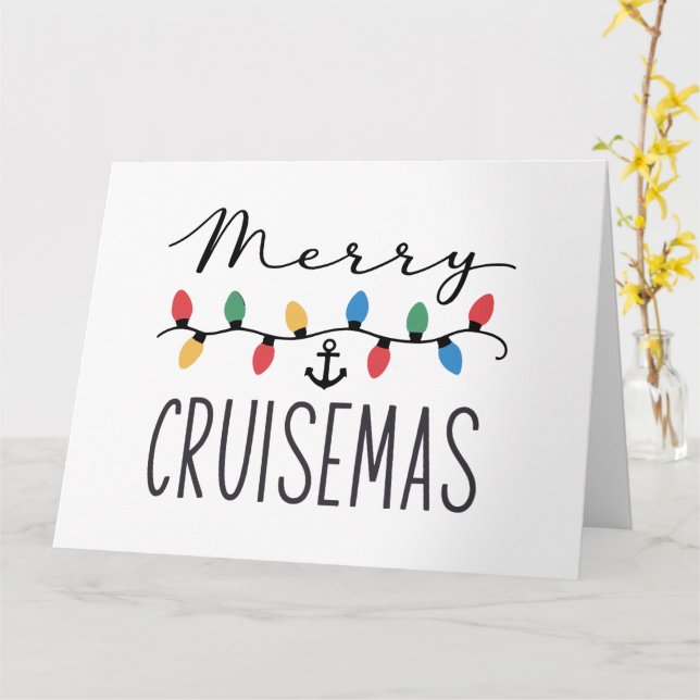 Merry Cruisemas Family Christmas Cruise Trip  Card (Yellow Flower)