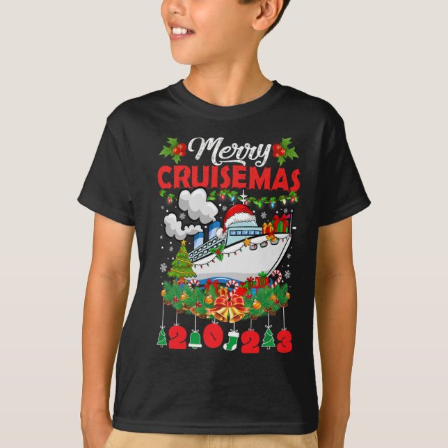 Merry Cruisemas Family Cruise Christmas 2023 Fun B T-Shirt (Front)