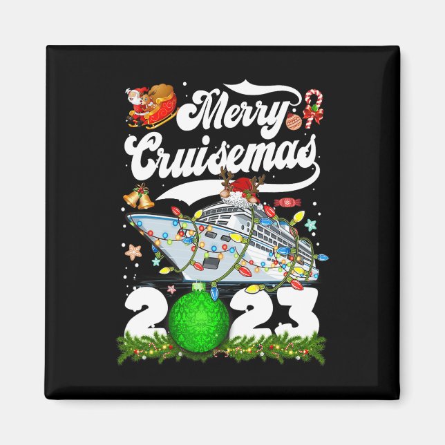 Merry Cruisemas Family Cruise Christmas 2023 Fun  Magnet (Front)