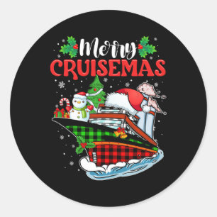 Merry Cruisemas Family Cruise Christmas Fun 1 Classic Round Sticker
