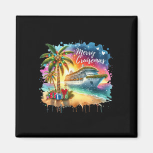 Merry Cruisemas Family Cruise Christmas Funny Boat Magnet