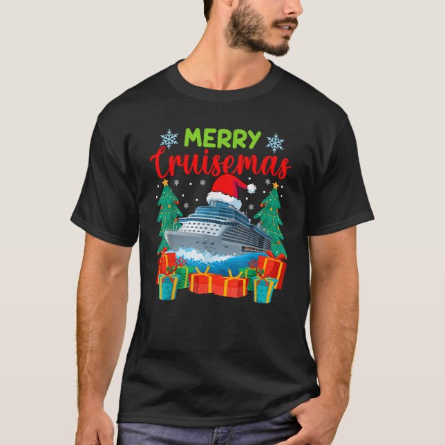 Merry Cruisemas Family Cruise Christmas Funny Boat T-Shirt (Front)