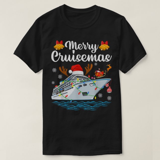 Merry Cruisemas Family Cruise Christmas Funny Sant T-Shirt (Design Front)